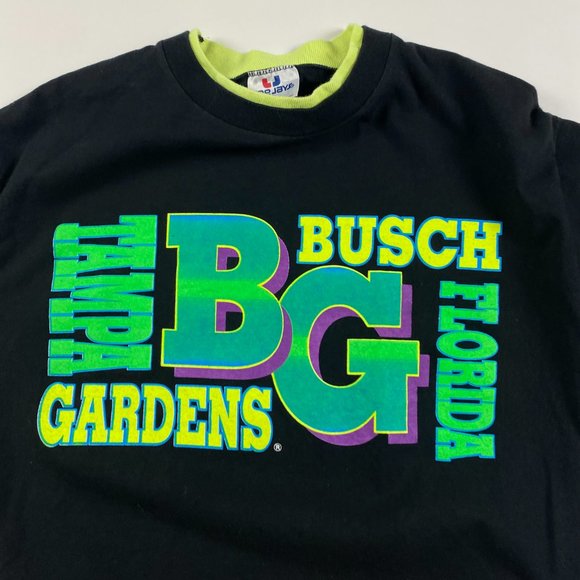 Vintage 90s Busch Gardens T Shirt Mens Medium Tampa Florida Single Stitch USA - Picture 2 of 6